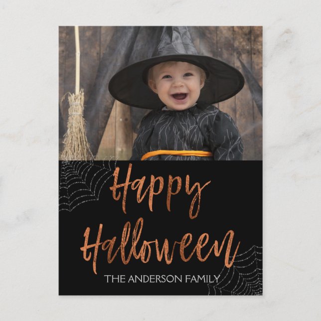 Happy Halloween Modern Halloween Photo Card (Front)