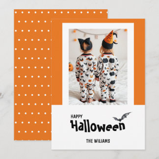 Happy Halloween Modern One Photo Holiday Card
