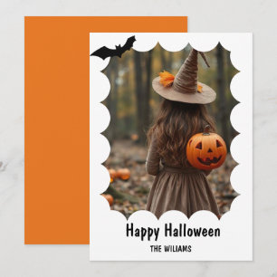 Happy Halloween Modern One Photo Holiday Card