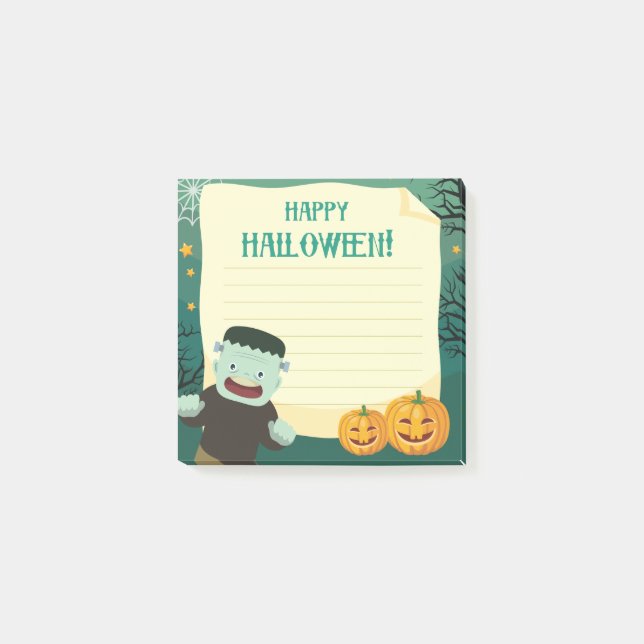 Happy Halloween Monster 3" x 3" Post-it® Notes (Front)