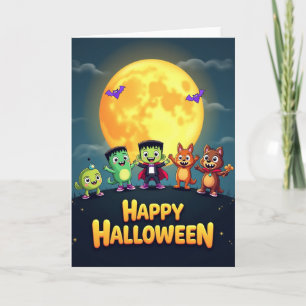 Happy Halloween Monsters Card