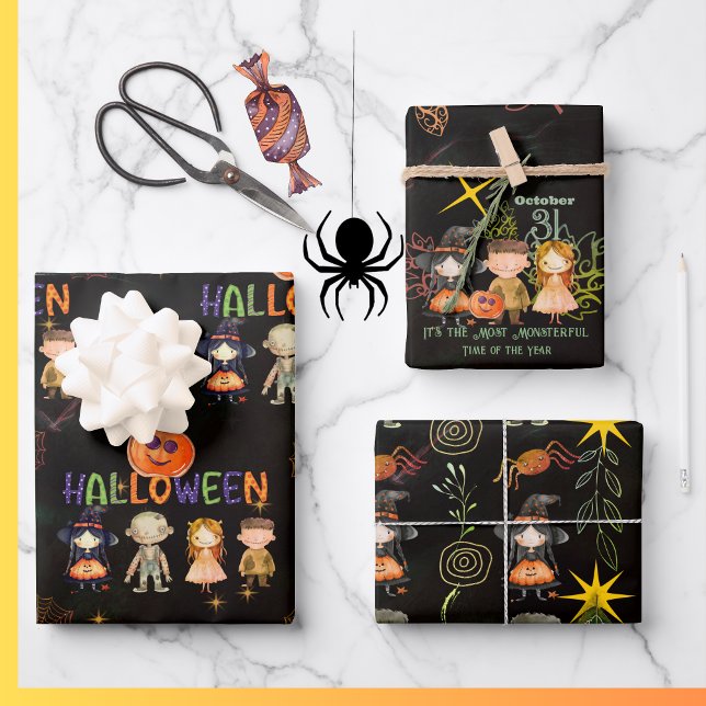 Happy Halloween Monsters Pattern Wrapping Wrapping Wrapping Paper Sheet (Happy Halloween Monsters Pattern Wrapping Wrapping Wrapping Paper Sheets)
