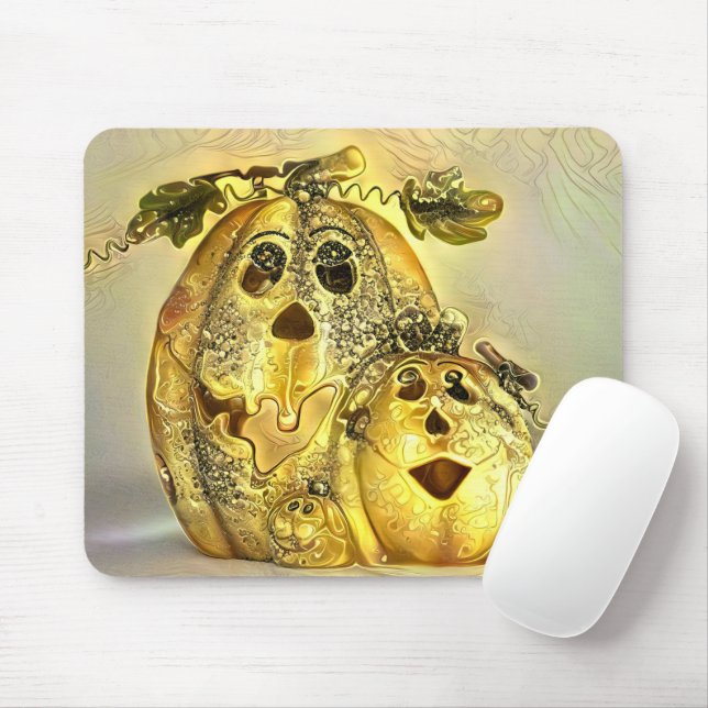 Happy Halloween Mouse Mat (With Mouse)