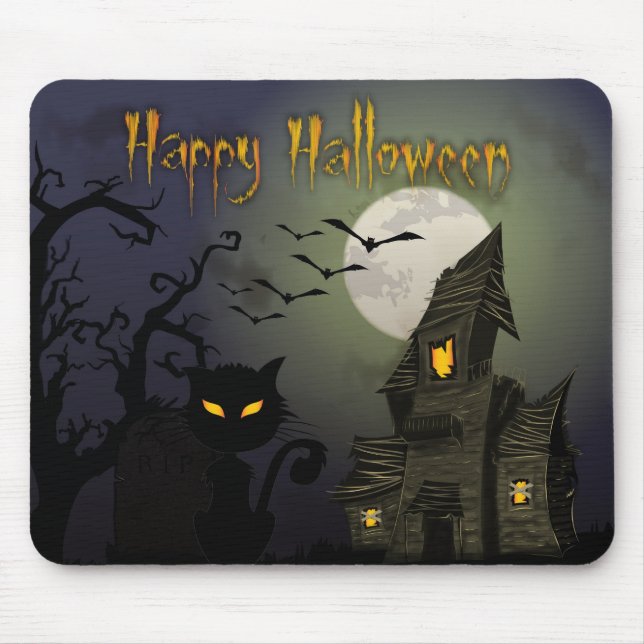 Happy Halloween Mouse Mat (Front)