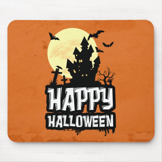 Happy Halloween Mouse Mat (Front)