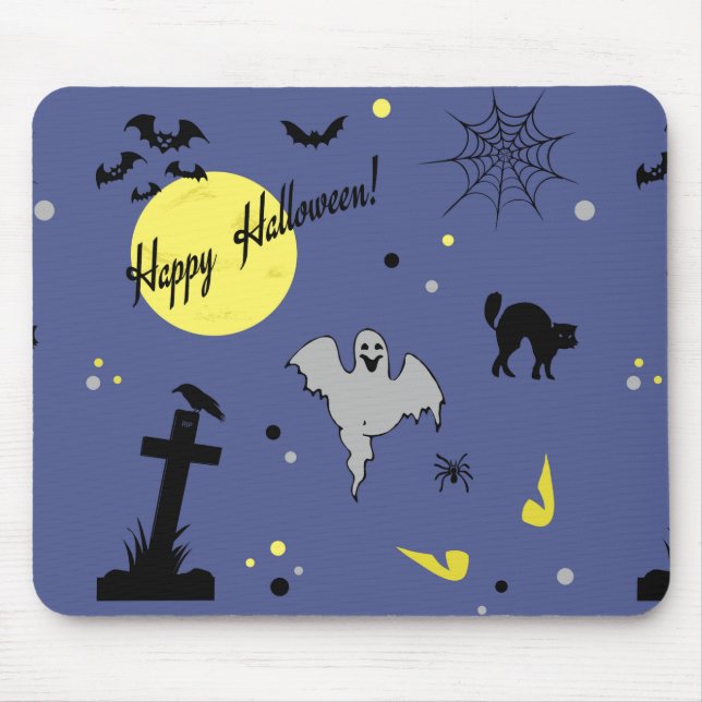 Happy Halloween Mouse Mat (Front)