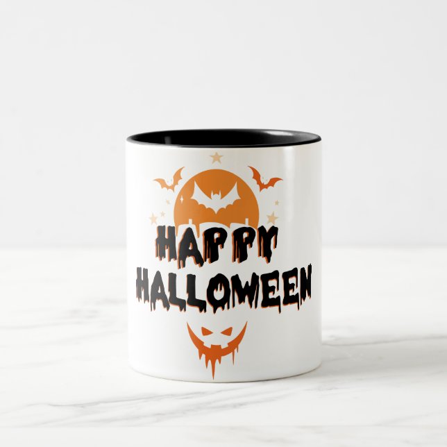 "Happy Halloween Mug – Classic Spooky Coffee Cup  (Center)