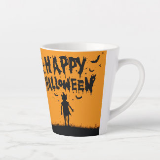 Happy Halloween:Mug with Mysterious Silhouette Latte Mug