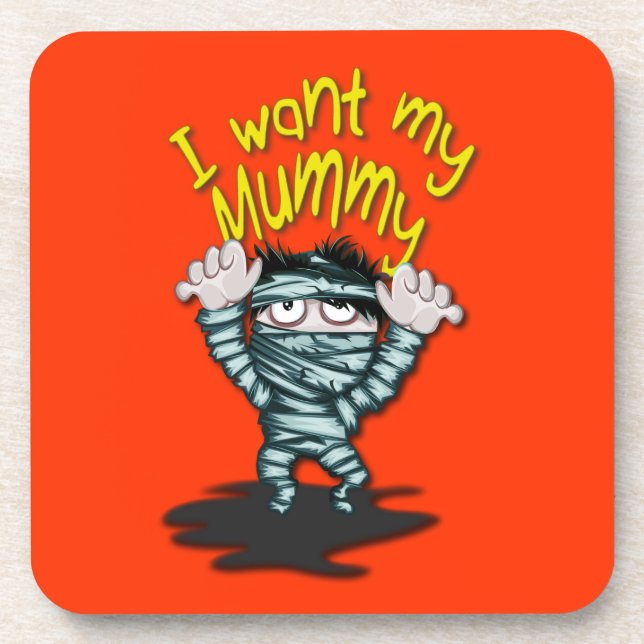 Happy Halloween Mummy Coaster (Front)