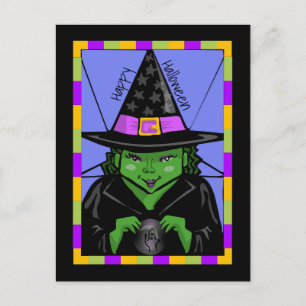 Happy Halloween Mystic Witch Postcard