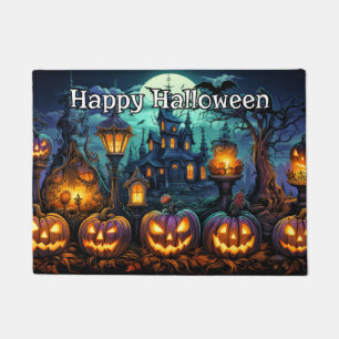 Happy Halloween   Nefarious Glowing Pumpkins Doormat