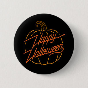 Happy Halloween Neon Button