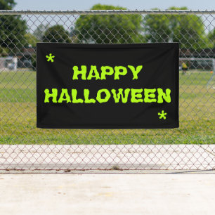 Happy Halloween neon green slime spooky typography Banner