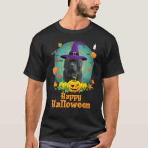 Happy Halloween Newfoundland Dog Pumpkin Witch Gho T-Shirt