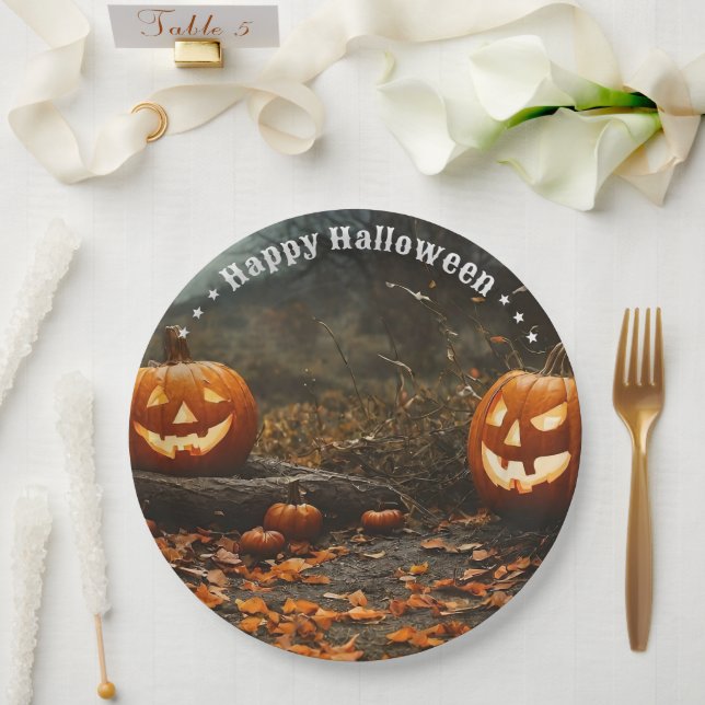 Happy Halloween Night Collection Paper Plate (Wedding)