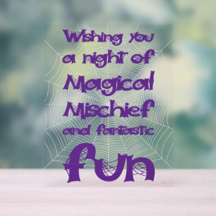 Happy Halloween Night Of Fright Acrylic Sign