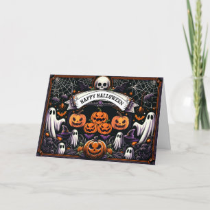 Happy Halloween Night of Horror Holiday Card
