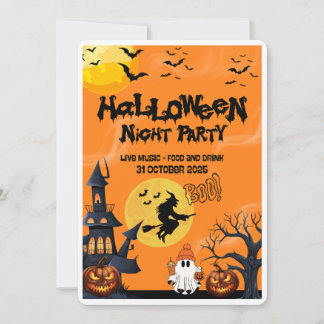 Happy Halloween Night Party Invitation