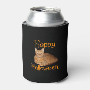 Happy Halloween Non-Scary Orange Tabby Cat Can Cooler