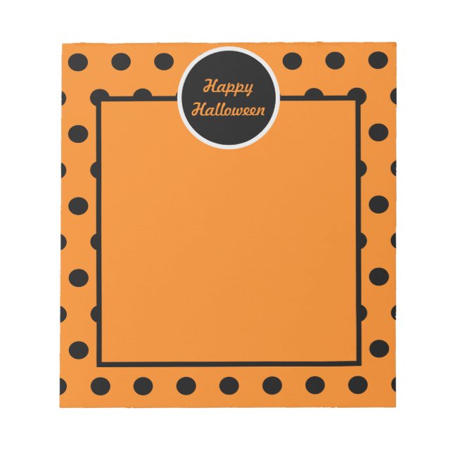 Happy Halloween Notepad (Orange & Black) (Front)