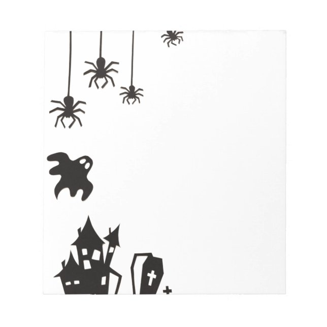 Happy Halloween Notepad – Spooky Pumpkin & Bat  (Front)