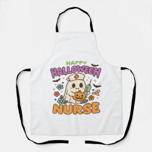 Happy Halloween Nurse Shirt Cute Spooky Medical W Apron