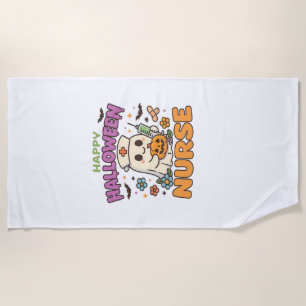 Happy Halloween Nurse Shirt  Cute Spooky Medical W Beach Towel