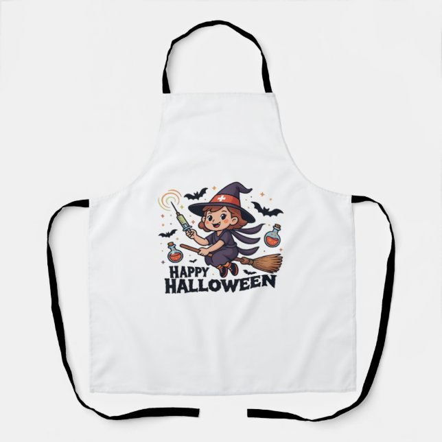 Happy Halloween Nurse Shirt – Spooky Cute Medical  Apron (Front)