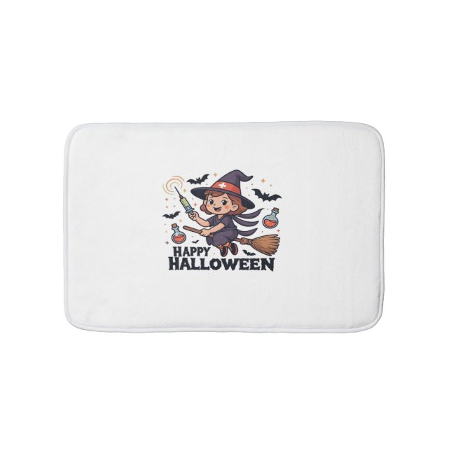 Happy Halloween Nurse Shirt – Spooky Cute Medical  Bath Mat (Front)