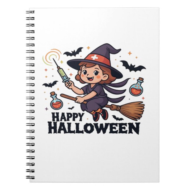 Happy Halloween Nurse Shirt – Spooky Cute Medical  Notebook (Front)
