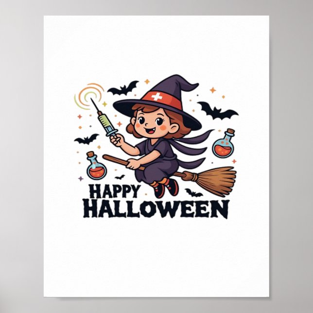 Happy Halloween Nurse Shirt – Spooky Cute Medical  Poster (Front)