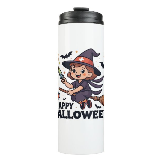 Happy Halloween Nurse Shirt – Spooky Cute Medical  Thermal Tumbler (Front)