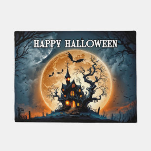 Happy Halloween   Old Haunted House Doormat