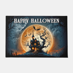 Happy Halloween   Old Haunted House Doormat