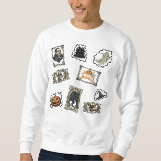 Happy Halloween on a White Sweatshirt