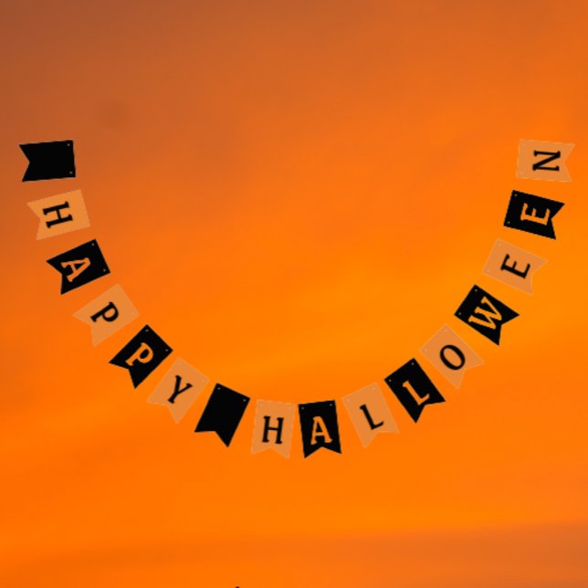 Happy Halloween Orange and Black Bunting (In Situ Party)