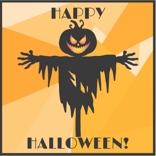 Happy Halloween Orange Black  (Front)