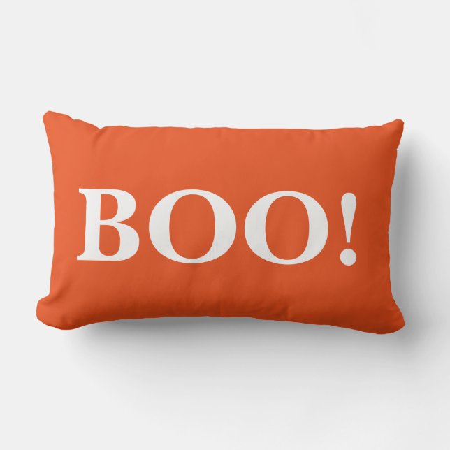 Happy Halloween Orange Boo! Lumbar Cushion (Front)