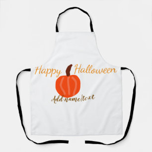Happy Halloween orange pumpink fall orange brown Apron