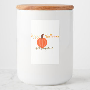 Happy Halloween orange pumpink fall orange brown Food Label