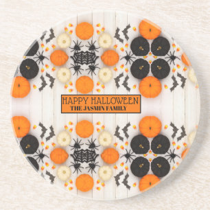 Happy Halloween Orange Pumpkin Coaster
