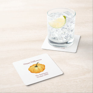 Happy Halloween orange pumpkin Paper Coaster