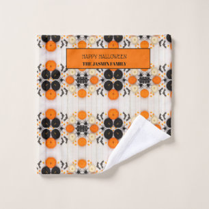 Happy Halloween Orange Pumpkin  Wash Cloth