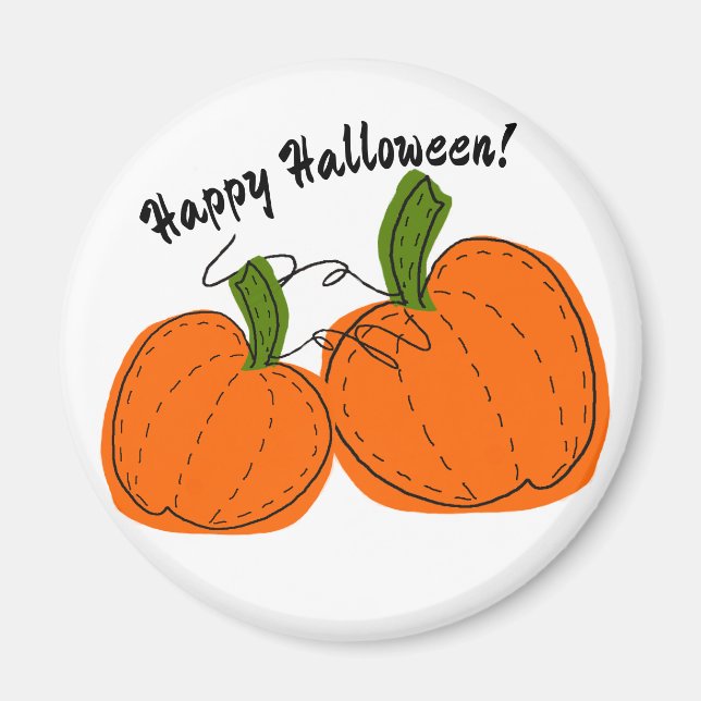 Happy Halloween Orange Pumpkins Magnet (Front)