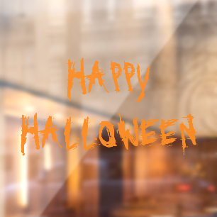 Happy Halloween orange scary decorations Window Cling