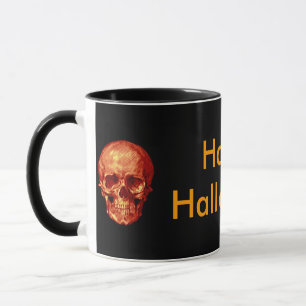Happy Halloween Orange Skull Mug