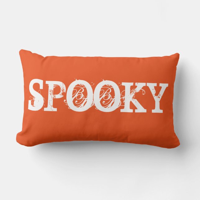 Happy Halloween Orange Spooky Lumbar Cushion (Front)