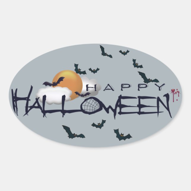 Happy Halloween Oval Sticker (Front)