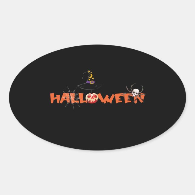 Happy Halloween Oval Sticker (Front)