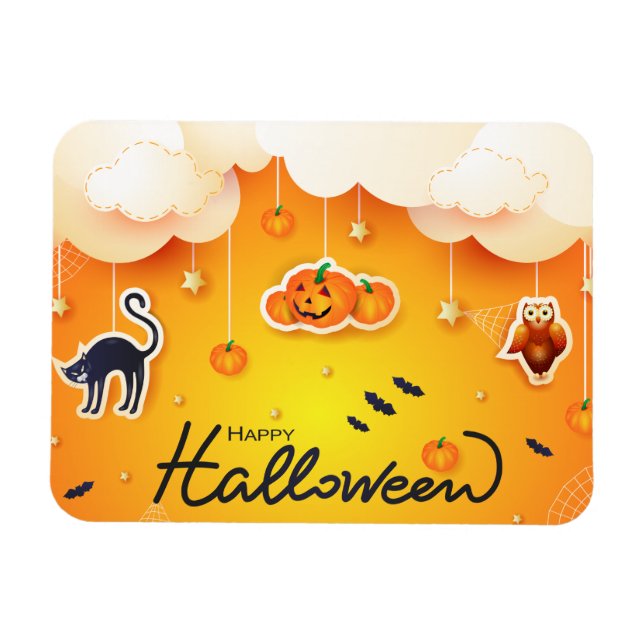 Happy Halloween over the Clouds Magnet (Horizontal)